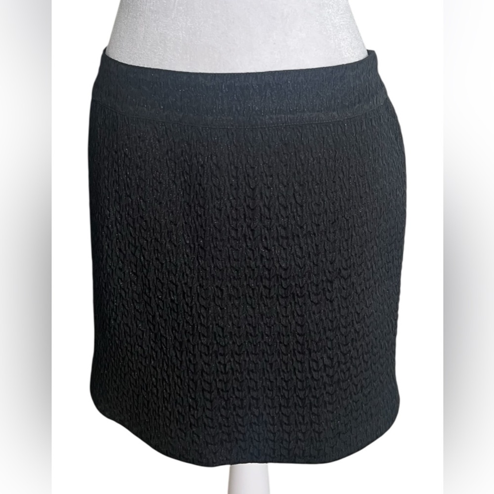 Zadig & Voltaire Deluxe metallic Black textured Pencil Skirt